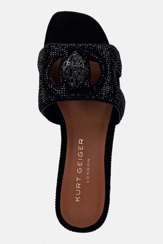 Kurt Geiger London klapki na płaskim obcasie damskie Eagle Cut Out Flat Sdl czarny 5611900209