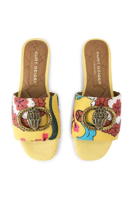 Kurt Geiger London klapki damskie Chelsea Flat Sandal 3416293689 żółty SS26