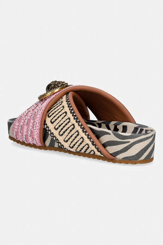 Obuwie Kurt Geiger London klapki na platformie damskie Chelsea Cross Strap 3973157999 różowy