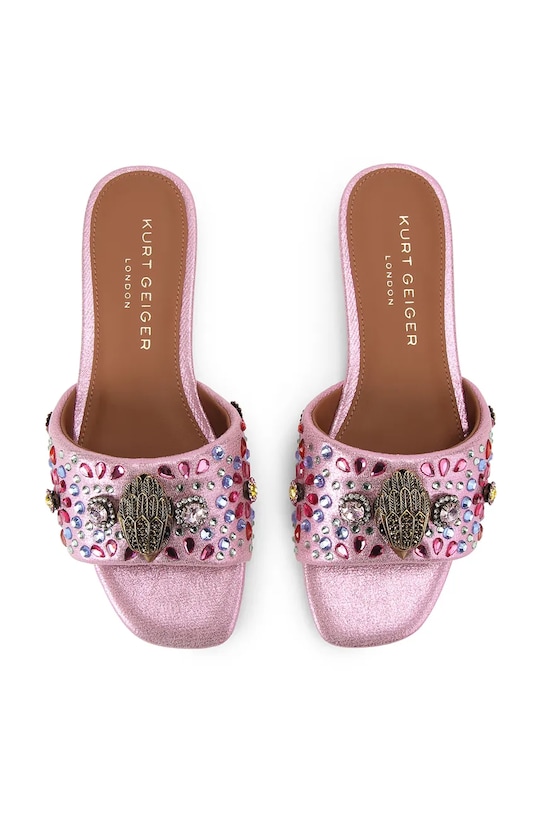 Kurt Geiger London klapki damskie Kensington Flat Sandal 8496157609 różowy SS26