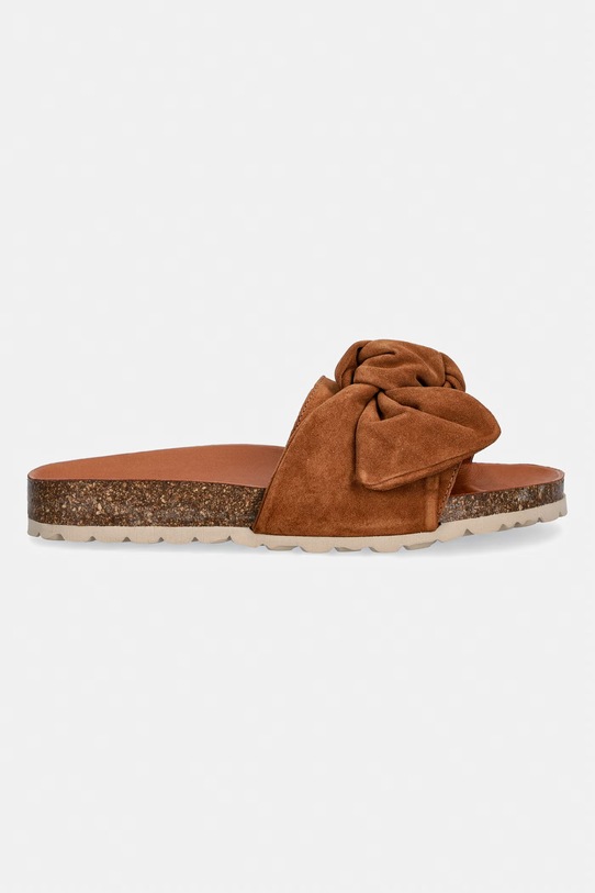 Verbenas natikače s otvorenim prstima ženske od brušene kože ROXY VELOUR 3300470268.GINGER smeđa SS26