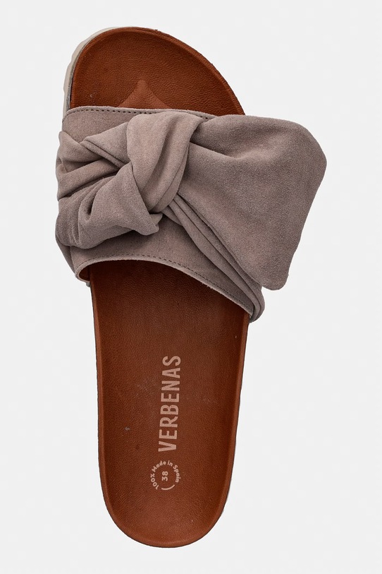 Verbenas natikače s otvorenim prstima ženske od brušene kože ROXY VELOUR smeđa 3300470268.PIEDRA