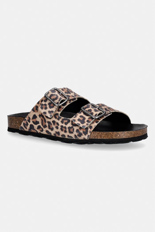 Verbenas natikače s otvorenim prstima ženske od brušene kože RANDEL LEO smeđa 3301870889.CAMEL