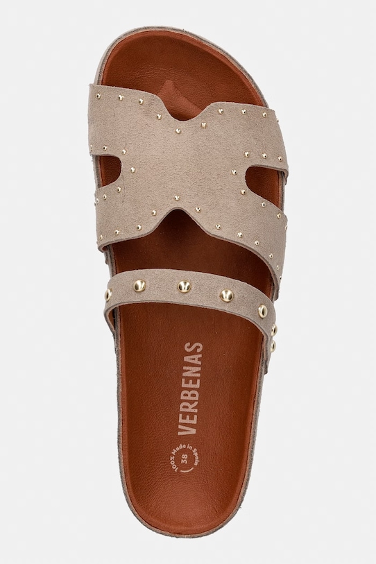 Verbenas σαγιονάρες γυναικείες σουέτ MINA SERRAJE TACHAS μπεζ 6802330041.PIEDRA