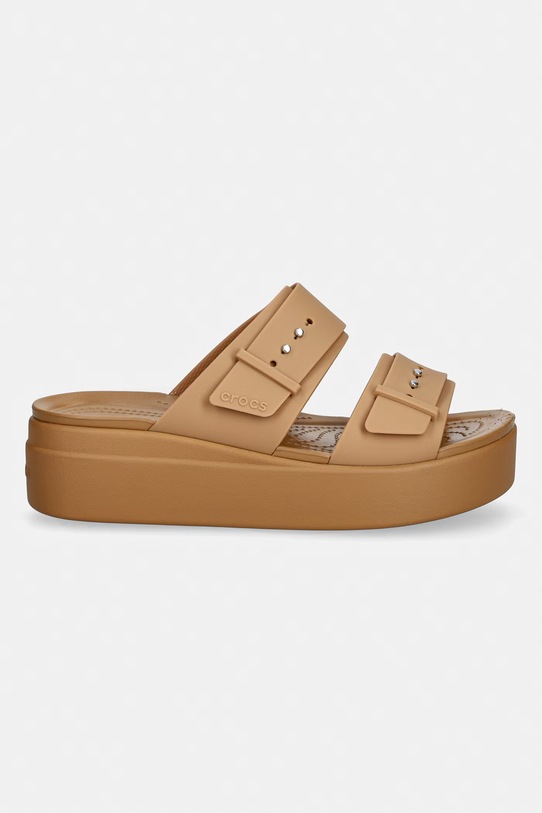 Crocs Brooklyn klapki na platformie damskie 207431.2HI brązowy SS26