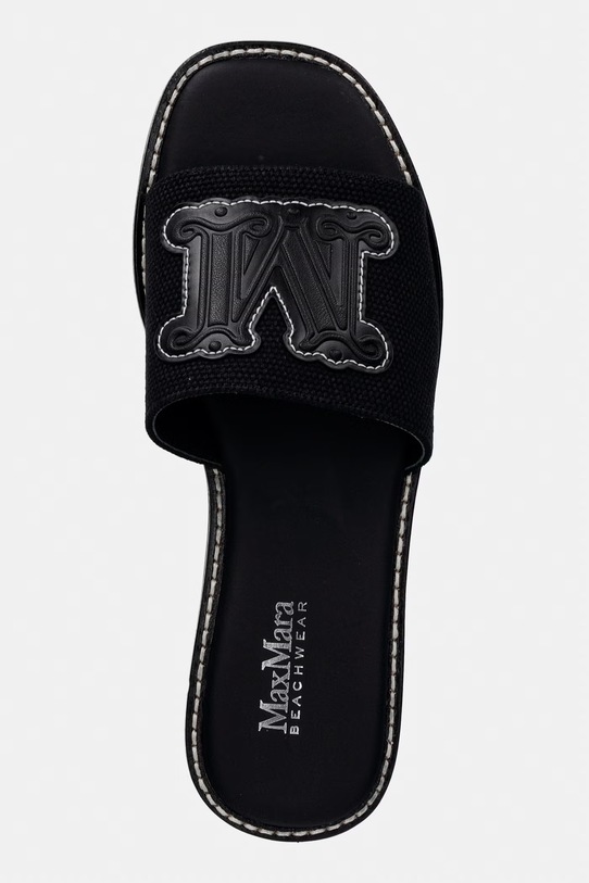 Max Mara Beachwear klapki na płaskim obcasie damskie Bchcaucaso czarny 2616521039600.BLACK