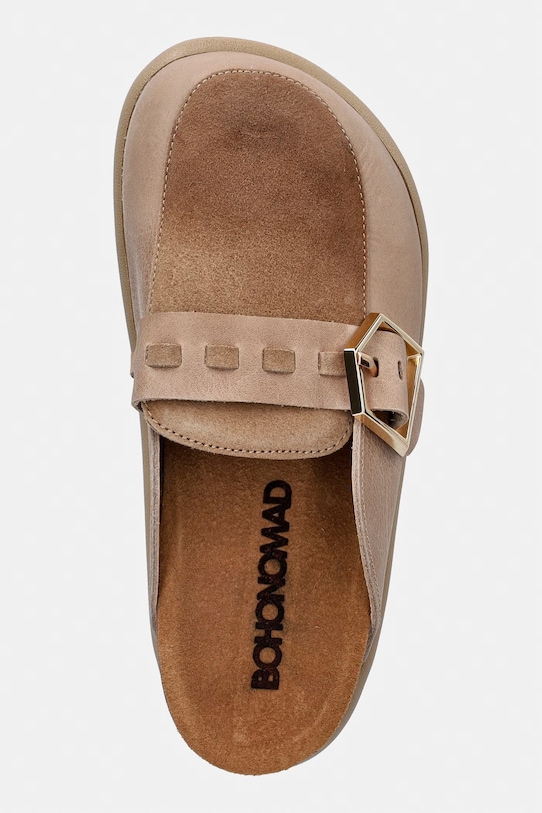 Bohonomad klapki damskie skórzane LONDON beżowy LND.12