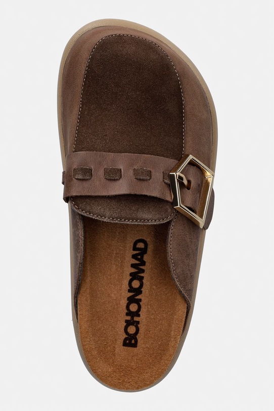 Bohonomad klapki damskie skórzane LONDON brązowy LND.12