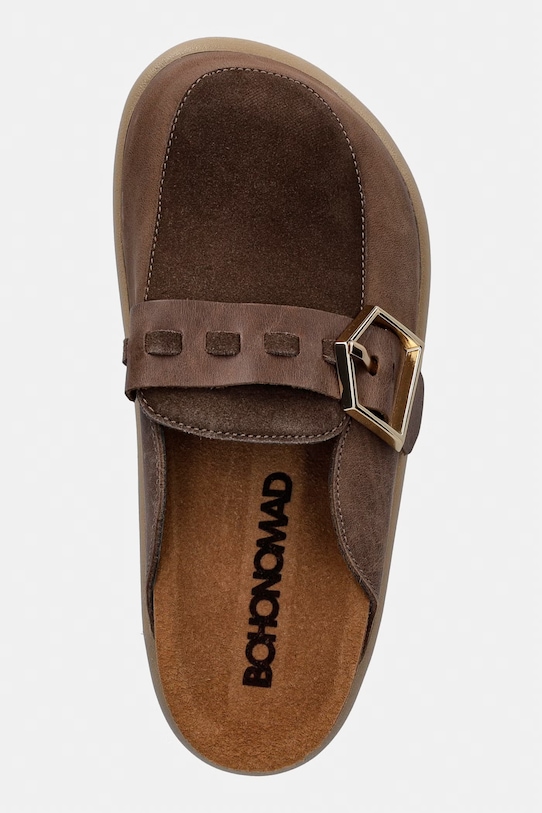 Bohonomad klapki damskie skórzane LONDON brązowy LND.12