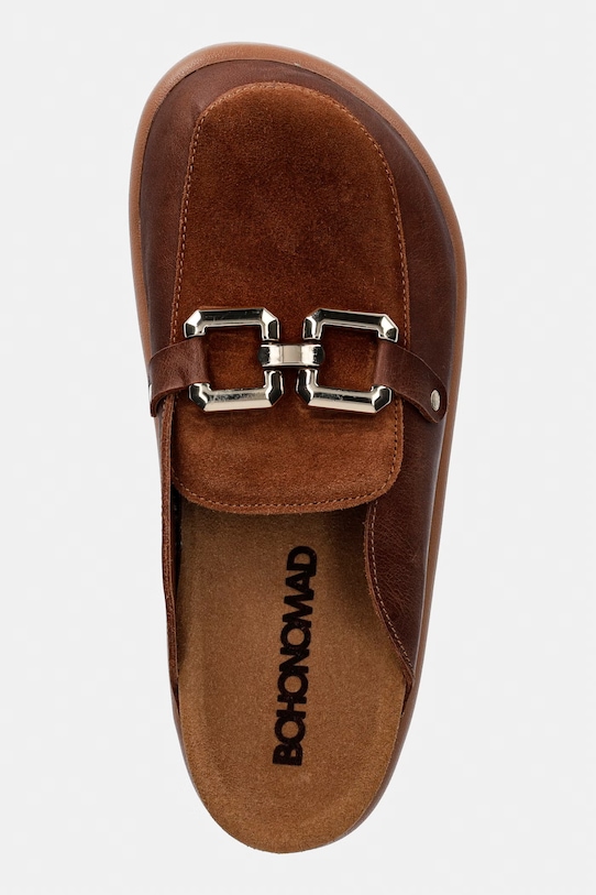 Bohonomad klapki damskie skórzane LONDON brązowy LNDACS.12