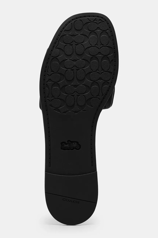 Coach klapki na płaskim obcasie damskie skórzane Holly Quilted Leather Sandal CEF42.BLK czarny