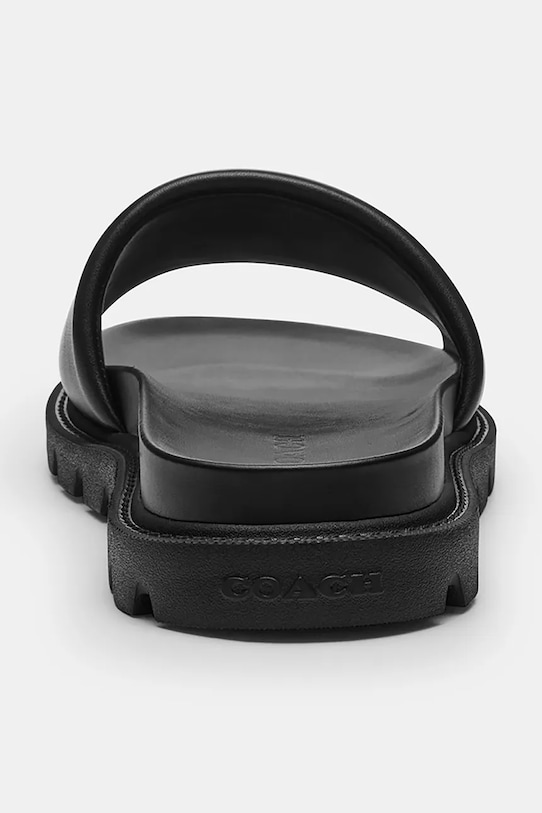 Obuwie Coach klapki na płaskim obcasie damskie skórzane Brynn Leather Slide Sandal CEF50.BLK czarny