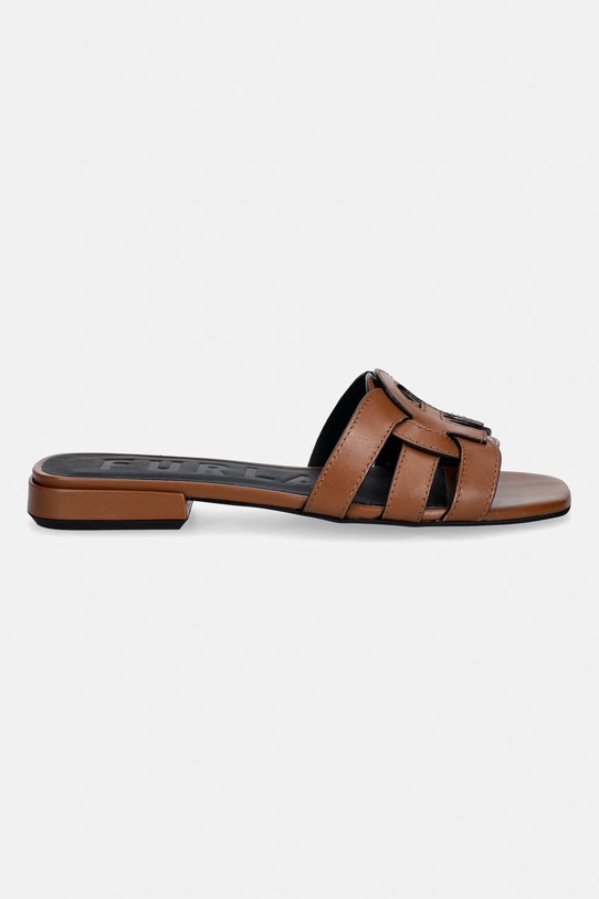 Furla klapki damskie skórzane Summer YL22SUM.Y62000.03B00 brązowy SS26