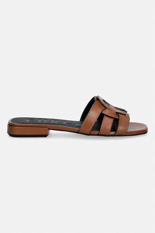 Furla klapki damskie skórzane Summer YL22SUM.Y62000.03B00 brązowy SS26