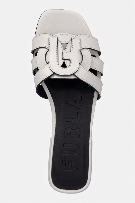 Furla klapki damskie skórzane Summer szary YL22SUM.Y62000.1704S