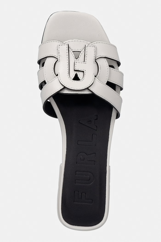 Furla klapki damskie skórzane Summer szary YL22SUM.Y62000.1704S