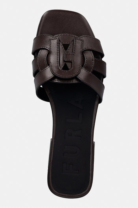 Furla klapki damskie skórzane Summer brązowy YL22SUM.Y62000.2460S