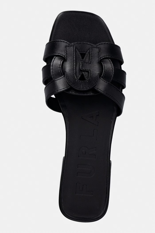 Furla klapki damskie skórzane Summer czarny YL22SUM.Y62000.O6000
