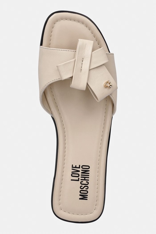 Love Moschino klapki damskie skórzane beżowy JA28142G0OIE0110