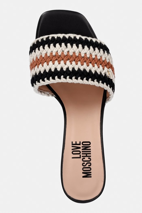 Love Moschino klapki na niskim obcasie damskie czarny JA28225G0OJQA00A