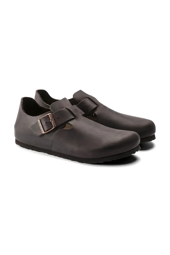 Obuwie Birkenstock London buty z zakrytymi palcami damskie skórzane 166533. brązowy
