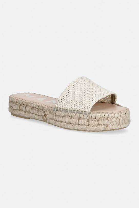 Manebi klapki damskie Cream Net Espadrilles Sandals beżowy H.3.0.DS