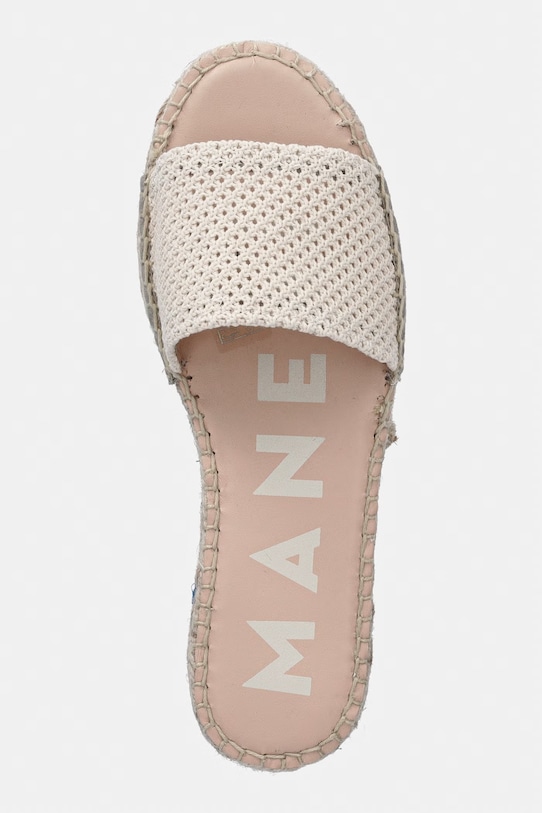 Manebi klapki damskie Cream Net Espadrilles Sandals beżowy H.3.0.DS