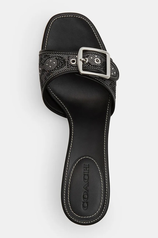 Coach klapki na szpilce damskie skórzane MARGOT czarny CCM11.BLK