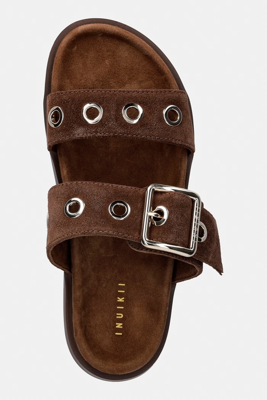 Inuikii šľapky na platforme dámske semišové Tilda Buckle hnedá 1004.003.0631.152