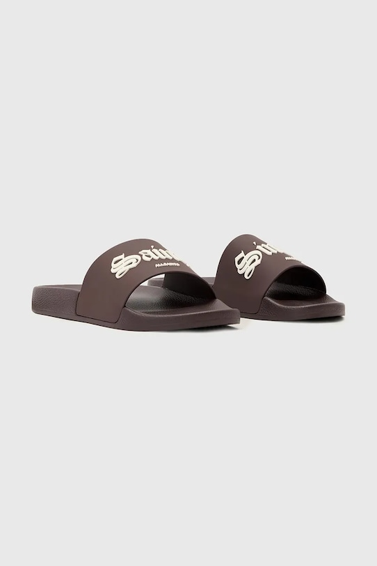 AllSaints papuci pentru femei Saint Slider W118FE maro SS26