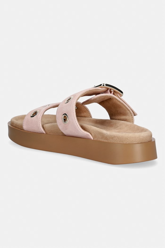 Obuv Inuikii šľapky na platforme dámske semišové Tilda Buckle 1004.003.0631.601 ružová