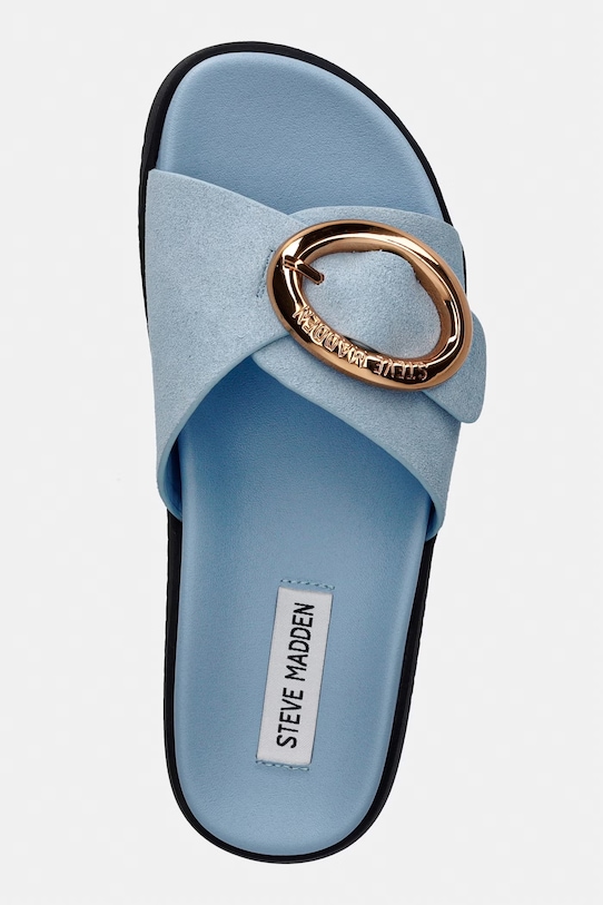 Steve Madden pantofle s odkrytými prsty dámské semišové Mistify modrá 11005536.455