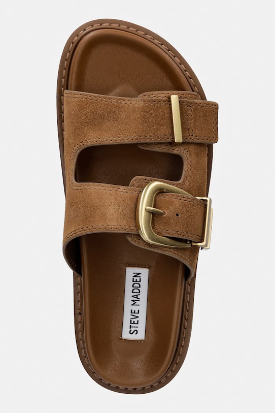 Steve Madden klapki damskie zamszowe Arch brązowy 11003596.DCS