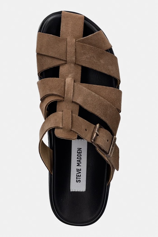 Steve Madden klapki z zakrytymi palcami damskie nubukowe Mamba beżowy 11005365.275