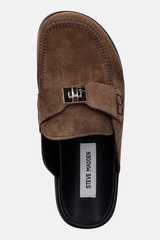 Steve Madden klapki damskie zamszowe Megg brązowy 11005393.275