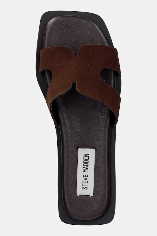 Steve Madden klapki damskie zamszowe Sofia brązowy 11003523.DBS