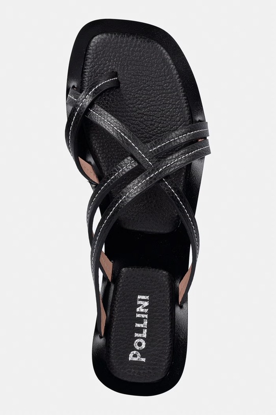 Pollini japonki damskie skórzane czarny SA28261G0OTD0000