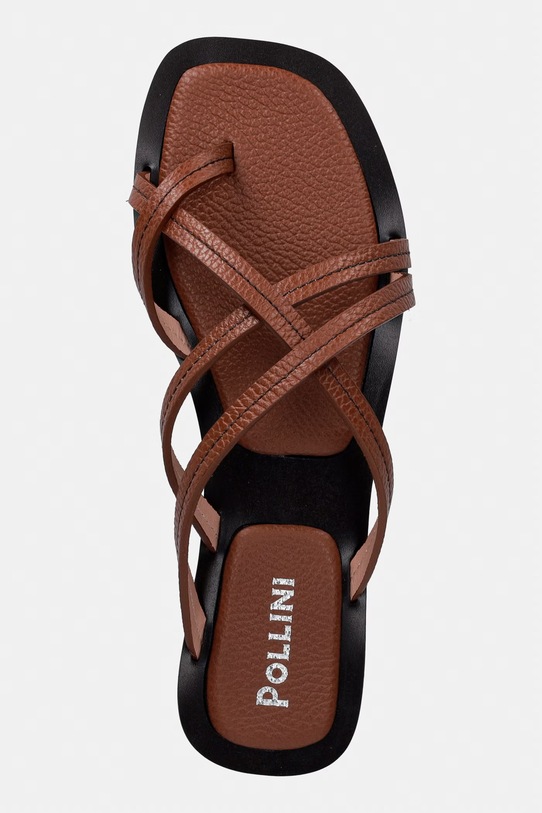 Pollini japonki damskie skórzane brązowy SA28261G0OTD0217