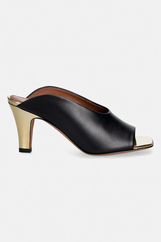 Pollini klapki na szpilce damskie skórzane PA28057C0OPA300A czarny SS26