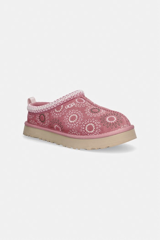 UGG kapcie zamszowe dziecięce TAZZ SUN STITCH różowy 1175210K