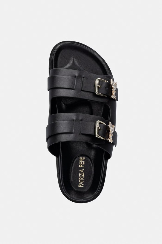 Patrizia Pepe šľapky detské kožené čierna PPJ407