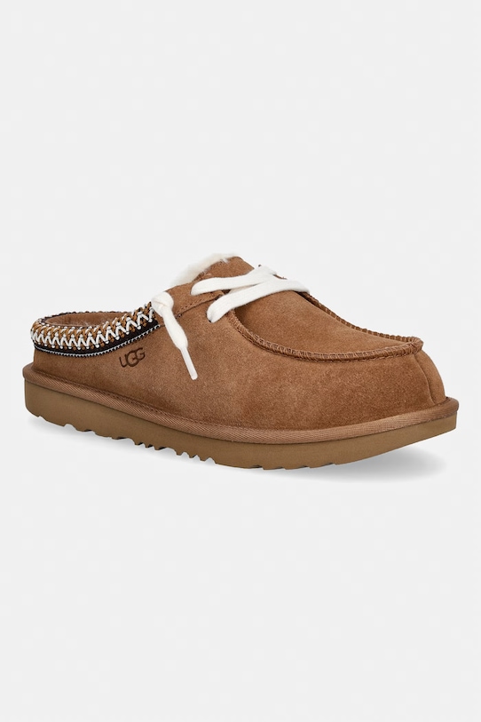 UGG kapcie zamszowe dziecięce TASMAN MULE brązowy 1175213K