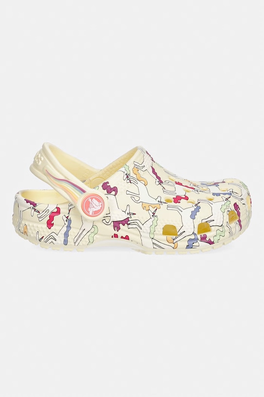 Crocs klapki dziecięce CLASSSIC UNICORN GRAPHIC CLOG T 212515.CROCS.CLASSSIC.U żółty SS26