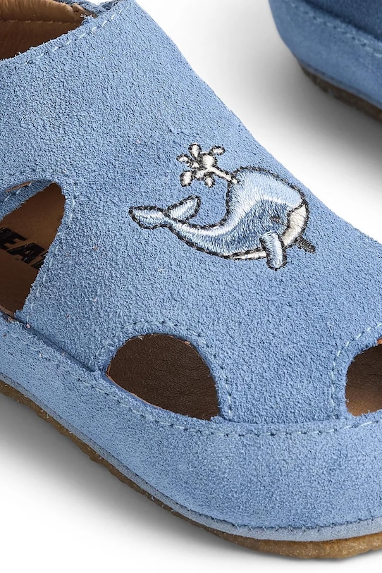 Chłopiec Wheat kapcie zamszowe dziecięce WF601.01 niebieski