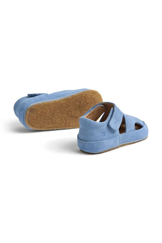 Wheat kapcie zamszowe dziecięce niebieski WF601.01