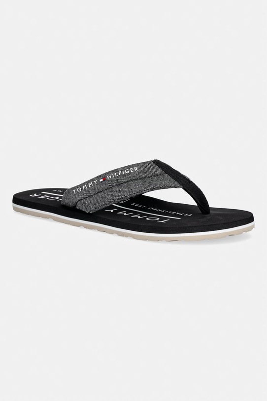 Tommy Hilfiger japonki męskie HILFIGER CHAMBRAY BEACH SANDAL czarny FM0FM05751