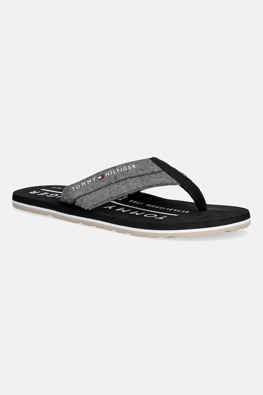 Tommy Hilfiger japonki męskie HILFIGER CHAMBRAY BEACH SANDAL czarny FM0FM05751
