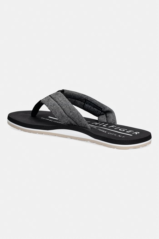 Obuwie Tommy Hilfiger japonki męskie HILFIGER CHAMBRAY BEACH SANDAL FM0FM05751 czarny