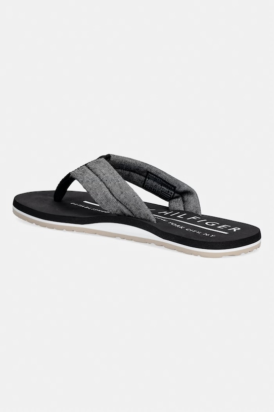 Obuwie Tommy Hilfiger japonki męskie HILFIGER CHAMBRAY BEACH SANDAL FM0FM05751 czarny