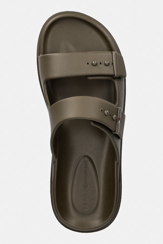 Tommy Hilfiger klapki basenowe męskie LIGHT ADJUSTABLE POOL SLIDER zielony FM0FM05757